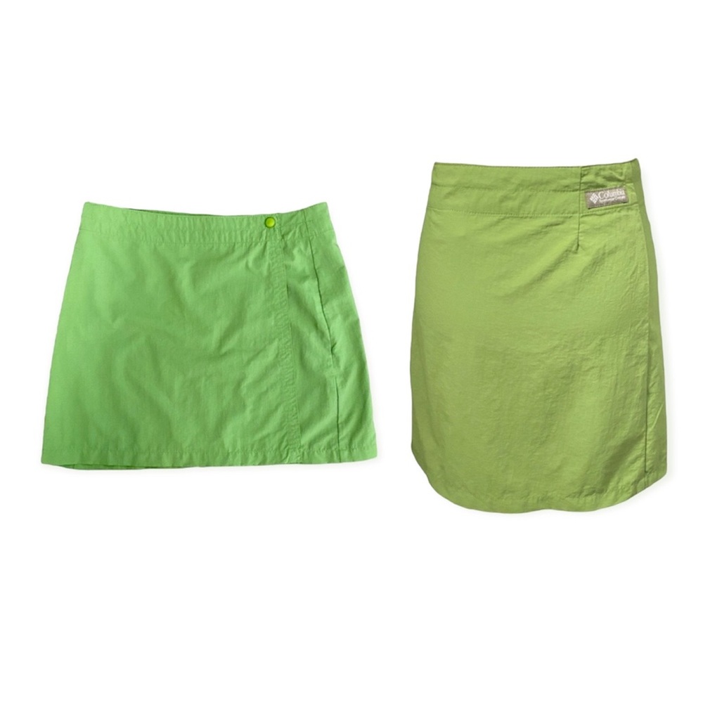 Columbia Women’s Green Nylon Water Resistant Wrap Snap Skirt size 6 - high rise